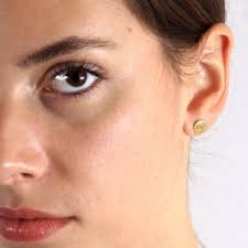 Flat Round Stud Earrings