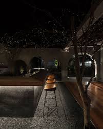 Gallery Of Cuisine De Garden Bkk Integrated Field 6 Dark Interiors Interior Led Lights Terrace Restaurant