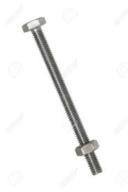 長いボルトとナットの白い背景で隔離の写真素材・画像素材 Image 13371650