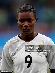 Elizabeth Addo of Ghana and Lia Waelti of Switzerland battle for the...  News Photo