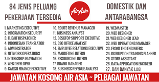Permohonan jawatan kosong air asia hendalah dibuat secara online ataupun atas talian sahaja melalui portal airasia. 84 Jenis Peluang Pekerjaan Antarabangsa Di Air Asia Job Vacancy Kerjasemasa