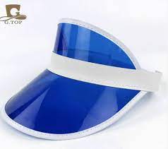 Summer Holiday Neon Sun Visor Sunvisor Party Hat Clear Plastic Cap Plastique Transparent Chapeau Visiere
