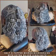This mod is or contains content that was made with comedic intent! Salt And Pepper Micros Microbraids With Extra Silver Highlights