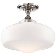 Home decorators collection grafton 3 light hallmark bronze semi flush mount ceiling 23959 the depot. Minka Lavery 1 Light Polished Nickel Semi Flush Mount Light 2259 613 The Home Depot Semi Flush Mount Lighting Polished Nickel Semi Flush Lighting