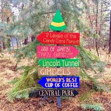 Elf Movie Christmas Directional Sign Choose Each Location Or Whole Set Elf Christmas Decorations Elf Themed Christmas Party Christmas Yard Decorations