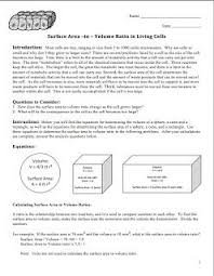 Surface Area To Volume Ratio Cells Worksheet Google Search Biology Worksheet Cells Worksheet General Biology