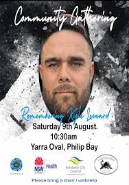 Tribute to Kyle Leonard in Phillip Bay Sydney