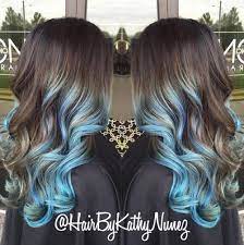 On medium length hair with choppy waves, the resulting look is amazing. 20 Blue Hair Color Ideas Pastel Blue Balayage Ombre Blue Highlights Hairstyles Weekly