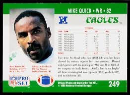 Mike Quick, 1990 Pro Set, #249, Philadelphia Eagles,