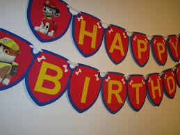 Paw Patrol Happy Birthday Banner Paw Patrol Birthday Party Etsy Paw Patrol Birthday Paw Patrol Decorations Paw Patrol Party