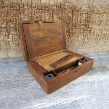Sale Vintage Wooden Writers Box Art Box Etsy Box Art Wooden Leather Sheath