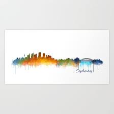 Sydney City Skyline Hq V2 Art Print By Hqphoto Society6 Skyline Artwork Skyline Art City Skyline Art
