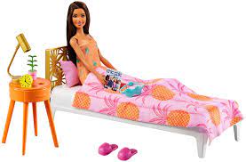 5 out of 5 stars. Amazon Com Barbie Doll And Bedroom Playset Indoor Furniture Playset Doll 11 5 Inch Brunette Wearing Pajamas And Accessories Gift For 3 To 7 Year Olds Toys Games