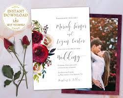 Wedding Invitation Printable Template Editable Wedding Etsy Wedding Invitations Wedding Invitations Diy Invitations