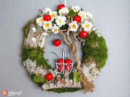 Turkranze Turkranz Sommer Kirschbaum Ein Designerstuck Von Rotkopf Design Bei Daw Weihnachtskranze Diy Basteln Fruhling Kindergarten Fruhlings Dekoration