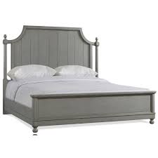 An easy tutorial on how to turn a wooden headboard and footboard into a bench. Riverside Furniture Bella Grigio 52888 1 2 Farmhouse California King Panel Bed With Low Profile Footboard Dunk Bright Furniture Platform Beds Low Profile Beds