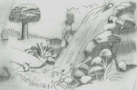 Gambar sketsa pemandangan dan cara menggambar pemandangan alam, gunung, pantai desa dan ada beberapa contoh secara lengkap. 101 Gambar Air Terjun Pensil Kekinian Infobaru