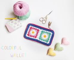 Tig Isi Motifli Cuzdan El Yapimi Cuzdan Gazzal Baby Cotton Motifli Cuzdan Renkli Cuzdan Crochet Wallet Granny Square Wallet Handm Tig Motifleri Tig Isleri Orgu