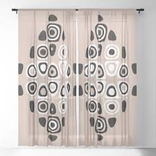 Black And White Window Curtains Clipart Neutral Tones Black White Abstract Print Sheer Curtain In 2020 Black And White Abstract Sheer Curtain Curtains