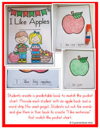 i like apples pocket chart matching predictable cut and glue book