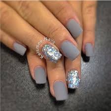 Matte grey nails with glitter accent #mattenails #glitternails ❤️ a design with accent nails is definitely not something brand new. 60 Pretty Matte Nail Designs Styletic