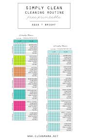 simply clean cleaning routine at a glance free printable