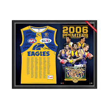 Get the best deals on west coast eagles merchandise. West Coast Eagles 2006 Afl Premiers Team Signed Framed Limited Edition Anniversary Guernsey Taylormade Memorabilia Sports Memorabilia Australia