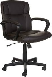 Amazon Com Amazonbasics Mid Back Office Chair Black Kitchen Dining Comfy Office Chair Best Office Chair Desk Chair