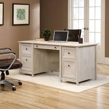 Theres room for your computer tower inside the cubby as well as a dedicated area for your keyboard and mouse in the assembly required. Amazon Com Sauder Edge Water Executive Desk L 65 12 X W 29 53 X H 29 37 Chalked Chestnut Finish Furniture Decor