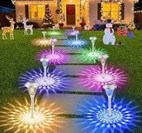 BEAU JARDIN 8 Pack Solar Pathway Lights White+ Color Changing Stainless  Steel 3 Mode Outdoor Multicolor Metal Solar Powered Waterproof Glass for ...