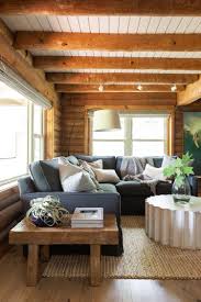 A Modernized Log Cabin Renovation High Street Homes In 2020 Cabin Living Room Log Home Interiors Log Home Interior