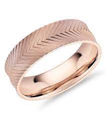 Herringbone Engraved Wedding Band In 14k Rose Gold 7mm Blue Nile In 2021 Wedding Band Engraving Blue Diamond Engagement Ring Wedding Rings