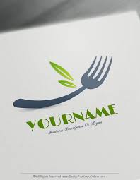 Free Logo Maker Fork Logo Template Logo Food Food Logo Design Free Logo