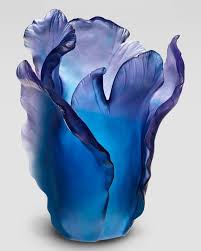 Daum Blue Tulip Vase Tulips In Vase Art Glass Vase Tulips Art