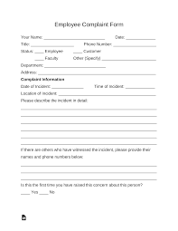 Salary advance form word format. Free Employee Complaint Form Pdf Word Eforms