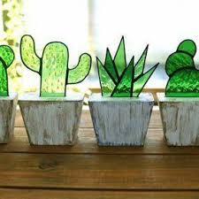 Glass Art Sculpture Decor Code 9021782685 Glass Cactus Stained Glass Crafts Stained Glass Flowers
