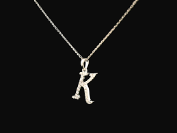 Diamond Initial K Pendant | 18K Gold Letter K &ndash; Emiratesdiamonds