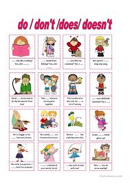 Fill In Do Does Don T Or Doesn T Do Don T Does Doesn T English Esl Worksheets For Distance Learning And Physical Classrooms In 2020 Learn English English Lessons For Kids English Grammar For Kids