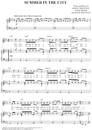 Summer In The City Sheet Music Digital Sheet Music Printable Sheet Music