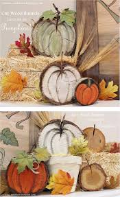 Wood Rounds Tree Slices Painted To Look Like Pumpkins Project By Kendra From Creative Ambitions Http Fall Wood Crafts Fall Crafts Diy Wood Slice Crafts