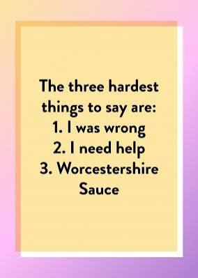 The three hardest things to say | Just because Cards & Quotes 🤠🙈🐟 | Send real postcards online