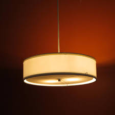 Brushed nickel dining room light fixtures. Low Profile Pendant Linen Drum Shade S T Lighting Llc