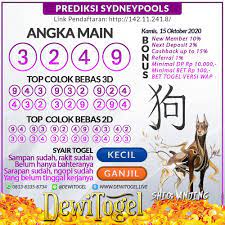 Togel Wap Prediksi Sidney Kamis 15 Oktober 2020