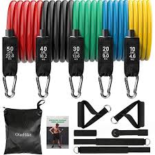 Amazon Com Olarhike 13pcs Resistance Bands Set Including 5 Stackable Exercise Bands With Door Anchor Ankle In 2020 Resistance Band Set Resistance Band Band Workout