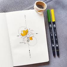 Hatte Endlich Zeit Meine Marz Strecke Einzurichten Ich Ging Fur Sonniges Gelb Mit Etwas In 2020 Bullet Journal Deckblatt Bullet Journal Notizbuch Skizzenbucher