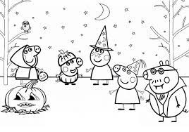 Little brother george, beloved mummy pig, wise daddy pig, grandpa and grandma. Peppa Pig On Halloween Coloring Page Free Printable Coloring Pages For Kids