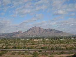 Now let's assume you have a private jet and you can fly in the fastest possible straight line between mesa, arizona and scottsdale, arizona. Camelback Mountain Wikipedia