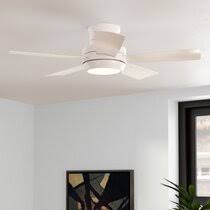 Wingbo 52 flush mount modern ceiling fan with light and remote control, hugger ceiling fan brushed nickel, 3 reversible blades, low profile led ceiling fan for living room kitchen lighting & ceiling fans. Ceiling Hugger Fan Wayfair