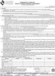 California association of realtors application to rent. Residential Lease Or Month To Month Rental Agreement Pdf Free Download