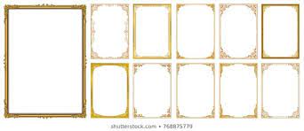 Set Of Decorative Vintage Frames And Borders Set Gold Photo Frame With Corner Thailand Line Floral For Picture Vect Vintage Frames Gold Photo Frames Learn Art